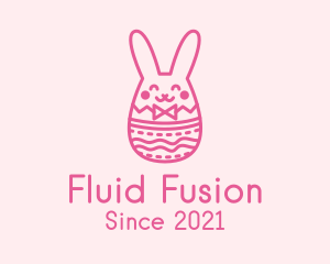 Pink Easter Egg Bunny  logo design