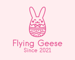 Pink Easter Egg Bunny  logo design