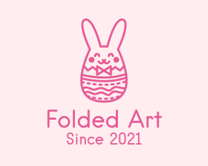 Pink Easter Egg Bunny  logo design