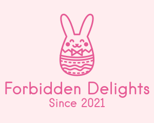 Pink Easter Egg Bunny  logo design