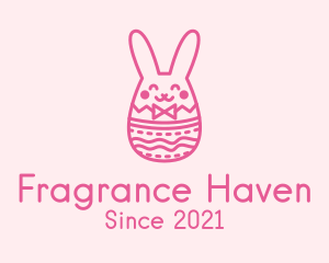 Pink Easter Egg Bunny  logo design