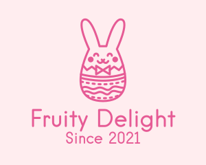 Pink Easter Egg Bunny  logo design