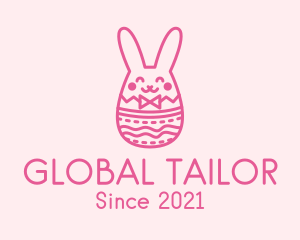 Pink Easter Egg Bunny  logo design