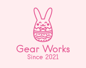 Pink Easter Egg Bunny  logo design