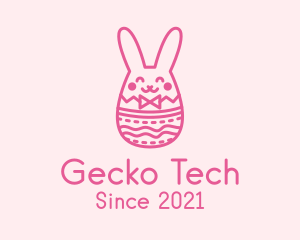 Pink Easter Egg Bunny  logo design