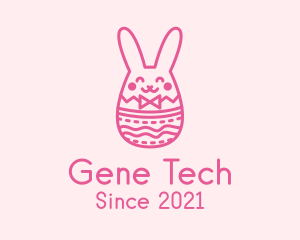 Pink Easter Egg Bunny  logo design