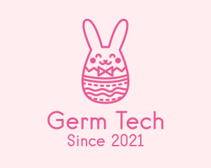 Pink Easter Egg Bunny  logo design