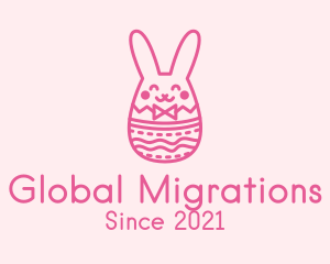 Pink Easter Egg Bunny  logo design