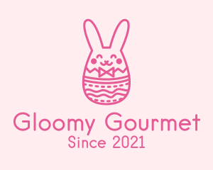 Pink Easter Egg Bunny  logo design