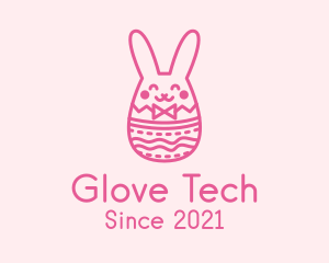 Pink Easter Egg Bunny  logo design