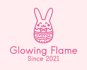 Pink Easter Egg Bunny  logo design