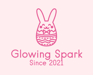 Pink Easter Egg Bunny  logo design