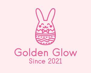 Pink Easter Egg Bunny  logo design