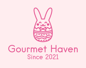 Pink Easter Egg Bunny  logo design