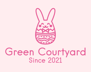 Pink Easter Egg Bunny  logo design