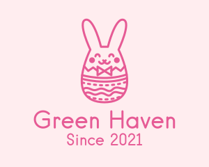 Pink Easter Egg Bunny  logo design