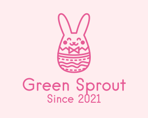 Pink Easter Egg Bunny  logo design