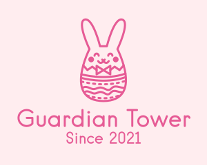 Pink Easter Egg Bunny  logo design