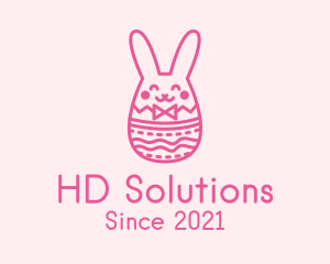 Pink Easter Egg Bunny  logo design