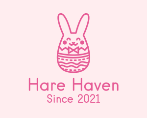 Hare - Pink Easter Egg Bunny logo design