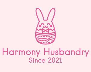 Pink Easter Egg Bunny  logo design