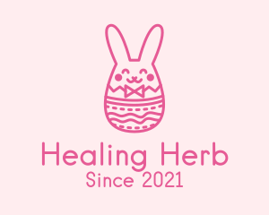 Pink Easter Egg Bunny  logo design