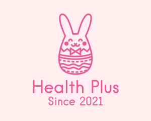 Pink Easter Egg Bunny  logo design