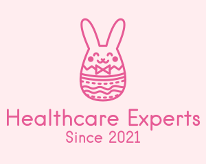 Pink Easter Egg Bunny  logo design