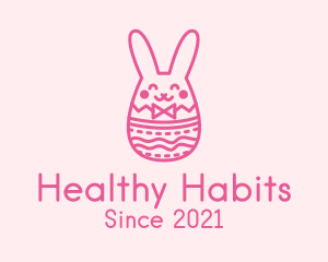 Pink Easter Egg Bunny  logo design