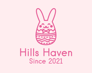 Pink Easter Egg Bunny  logo design