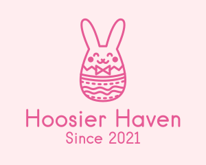 Pink Easter Egg Bunny  logo design