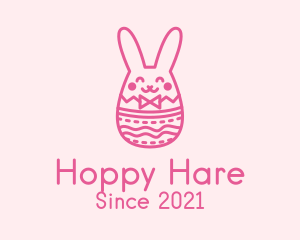 Pink Easter Egg Bunny  logo design