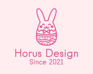 Pink Easter Egg Bunny  logo design