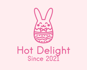 Pink Easter Egg Bunny  logo design