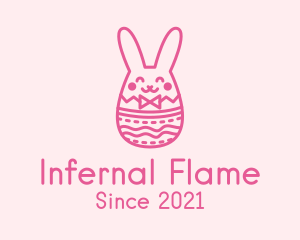 Pink Easter Egg Bunny  logo design