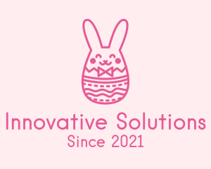 Pink Easter Egg Bunny  logo design