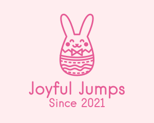 Pink Easter Egg Bunny  logo design