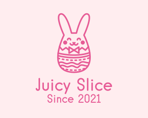 Pink Easter Egg Bunny  logo design