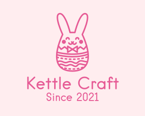 Pink Easter Egg Bunny  logo design