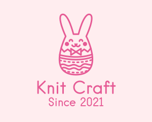 Pink Easter Egg Bunny  logo design