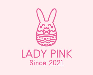 Pink Easter Egg Bunny  logo design