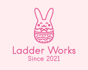 Pink Easter Egg Bunny  logo design