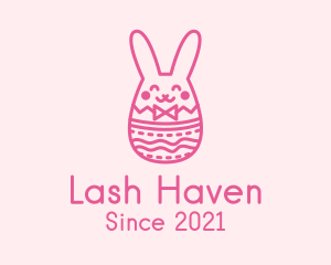 Pink Easter Egg Bunny  logo design