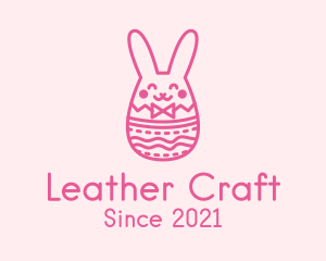 Pink Easter Egg Bunny  logo design