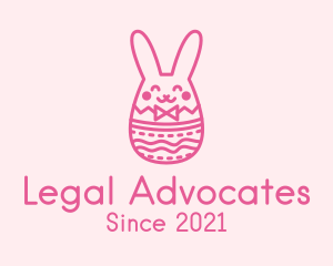 Pink Easter Egg Bunny  logo design