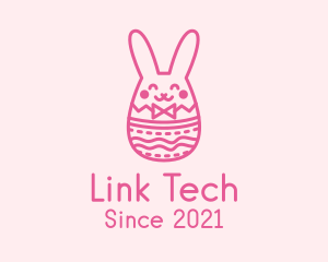 Pink Easter Egg Bunny  logo design