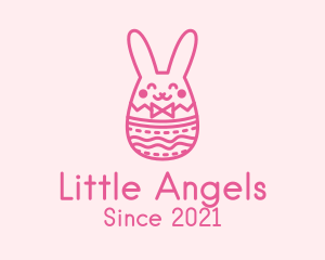 Pink Easter Egg Bunny  logo design