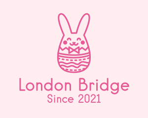 Pink Easter Egg Bunny  logo design