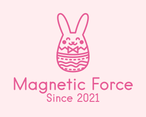 Pink Easter Egg Bunny  logo design