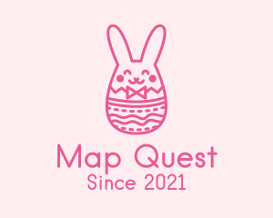 Pink Easter Egg Bunny  logo design